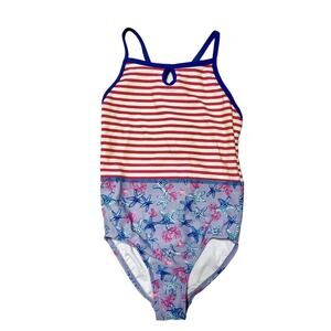 LL Bean Mixed Print Swim Suit Size 6